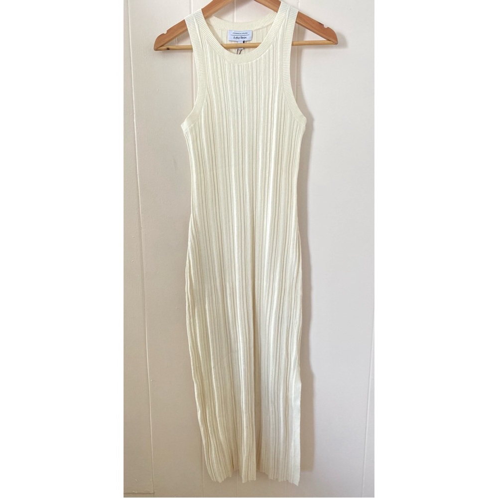 & Other Stories Cream Ribbed Knit Dress - Picture 2 of 9